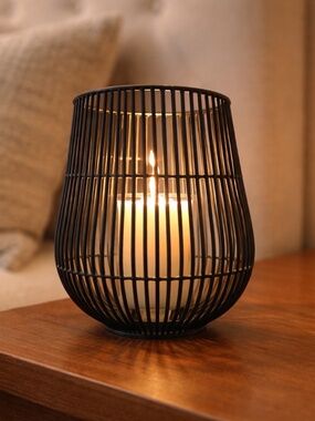 Crate & Barrel metal candle holder